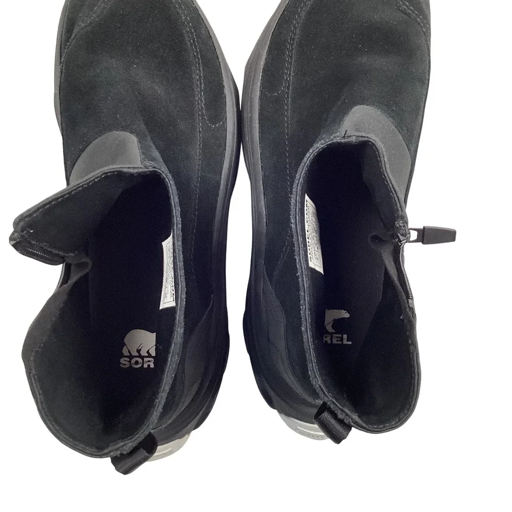 Sorel Kinetic Impact NXT Waterproof‎ Booties Black Suede Side Zip Women's 8